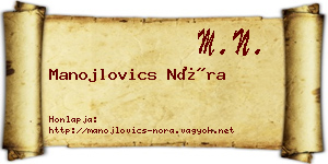 Manojlovics Nóra névjegykártya